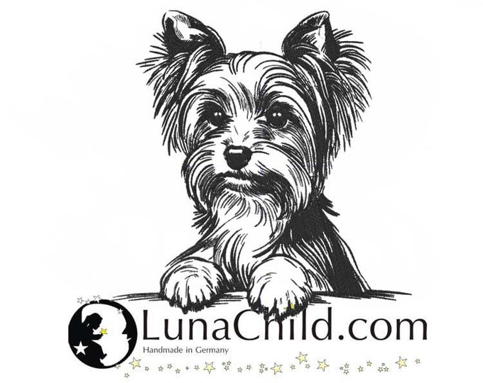 Embroidery file Yorkshire Terrier "Charly" dog realistic commercial use LunaChild
