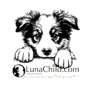 Stickdatei Border Collie Welpe &quot;Ranja&quot; Hund realistisch kommerzielle Nutzung LunaChild