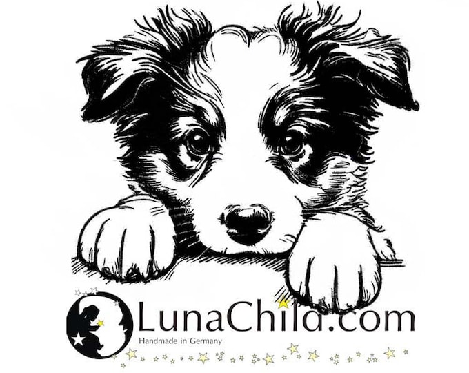 Stickdatei Border Collie Welpe "Ranja" Hund realistisch kommerzielle Nutzung LunaChild