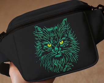 Stickdatei Katze "Grisu" –  Für dunkle Stoffe – 8 Größen – LunaChild Stickmuster