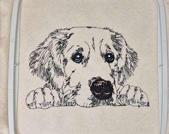 Golden Retriever Embroidery Design “Walter” | Realistic Dog Embroidery LIGHT for Light Fabrics | 10 Sizes | 2 Versions