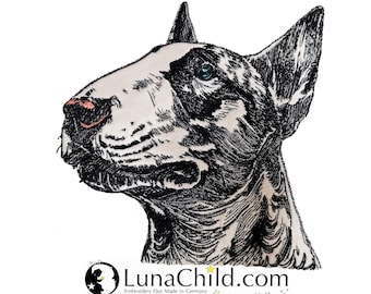 NEU Stickdatei Applikation Bullterrier "Chiquita" kommerzielle Nutzung LunaChild Hund Apli