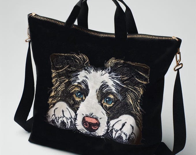 Embroidery file appliqué Border Collie "Vera 1" - for light & dark fabrics - LunaChild - Dog