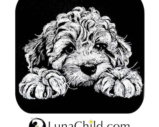 Stickdatei Cockapoo "Calvin" Hund realistisch für dunkle Stoffe kommerzielle Nutzung LunaChild