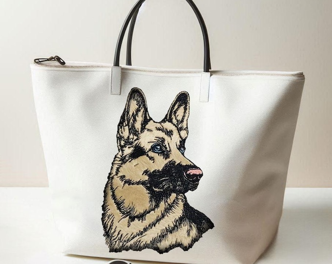 Stickdatei - Applikation belgischer Schäferhund "Yasu" - in 8 Größen - für helle & dunkle Stoffe - LunaChild - Hund - Apli