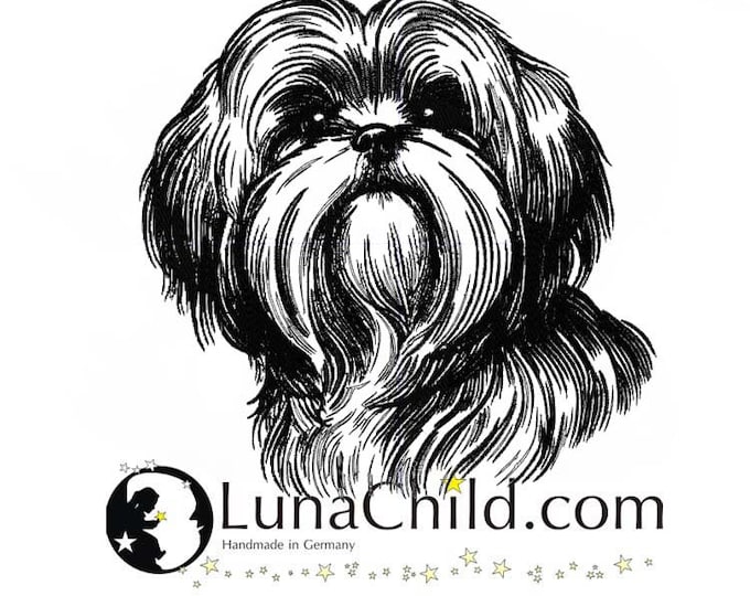 Embroidery file Shih Tzu "Lilo" dog bow realistic commercial use LunaChild