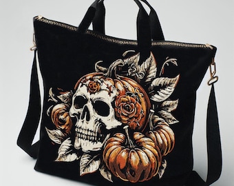 Stickdatei - AUFWENDIG - Totenkopf  "Vanessa" - Halloween - für dunkle Stoffe - 8 Größen - LunaChild