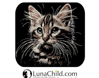 Stickdatei - AUFWENDIG - Katze Bengalen Colors "Georgie" - für dunkle Stoffe - LunaChild