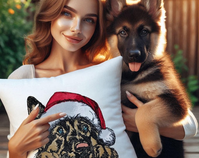 NEU Stickdatei Applikation Deutscher Schäferhund "Lancelot" kommerzielle Nutzung LunaChild Hund Apli Weihnachten