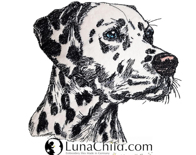 NEU Stickdatei Applikation Dalmatiner "Ignaz" kommerzielle Nutzung LunaChild Hund Apli