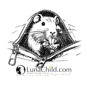 Stickdatei Nutria Reißverschluss "Cisco" Nager realistisch kommerzielle Nutzung LunaChild