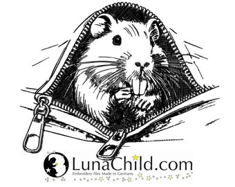 Neu Stickdatei Nutria Reißverschluss "Cisco" Nager realistisch kommerzielle Nutzung LunaChild