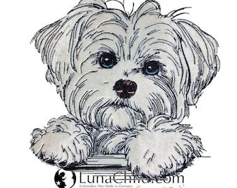 Embroidery file appliqué Maltese "Nala" - for light & dark fabrics LunaChild - Dog