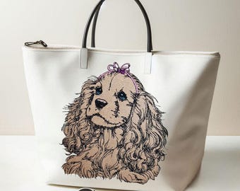 Stickdatei - Vollstick - Cocker Spaniel "Gloria" - Für helle & dunkle Stoffe - Hund - LunaChild