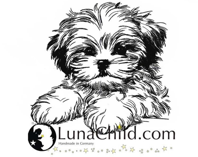 Stickdatei Shih Tzu Welpe "Lesley" Hund realistisch kommerzielle Nutzung LunaChild