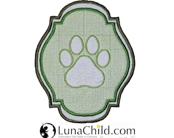 Stickdatei - Präge Stickmuster - Pfote - "Patty" - Katze - Hund in 10 Größen - LunaChild - Paw print embroidery design  cat