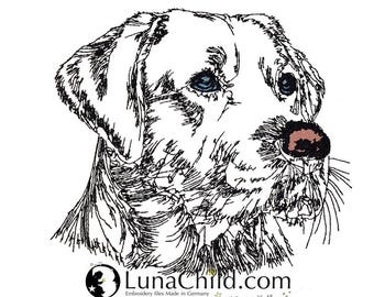 WENIGER STICHE - Stickdatei Labrador "Taylor" LIGHT - für Helle Stoffe -  Hund - 10 Größen - LunaChild