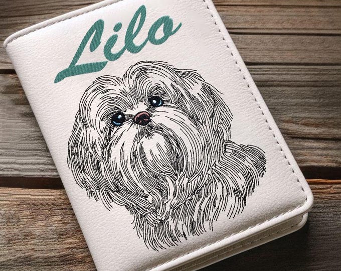 WENIGER STICHE - Stickdatei Shih Tzu "Lilo" LIGHT - für Helle Stoffe -  Hund LunaChild - 10 Größen -