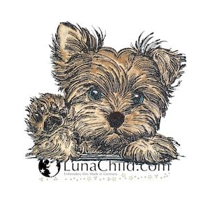 Stickdatei - Applikation - Yorkshire Terrier -  "Benny" - Für helle & dunkle Stoffe - LunaChild - Hund