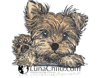 Stickdatei - Applikation - Yorkshire Terrier -  "Benny" - Für helle & dunkle Stoffe - LunaChild - Hund