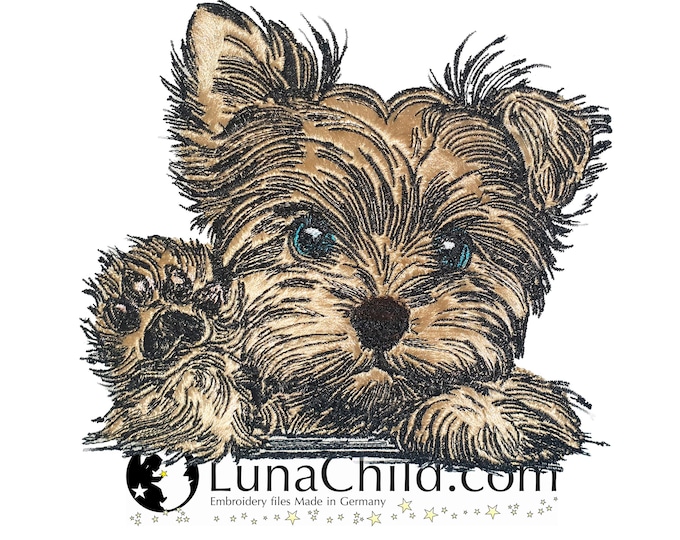 Stickdatei - Applikation - Yorkshire Terrier -  "Benny" - Für helle & dunkle Stoffe - LunaChild - Hund