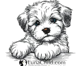 Stickdatei - Havaneser Welpe "Silvie" - Hund - für helle Stoffe - LunaChild