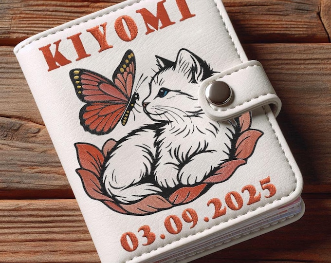 Stickdatei - Katze  - Schmetterling - "Kiyomi" - in 10 Größen - für helle Stoffe - LunaChild