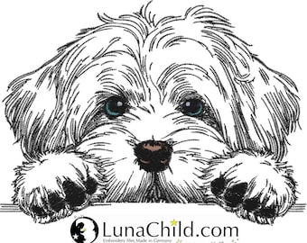 Embroidery file Havanese "Summer" - Dog - for light fabrics - LunaChild