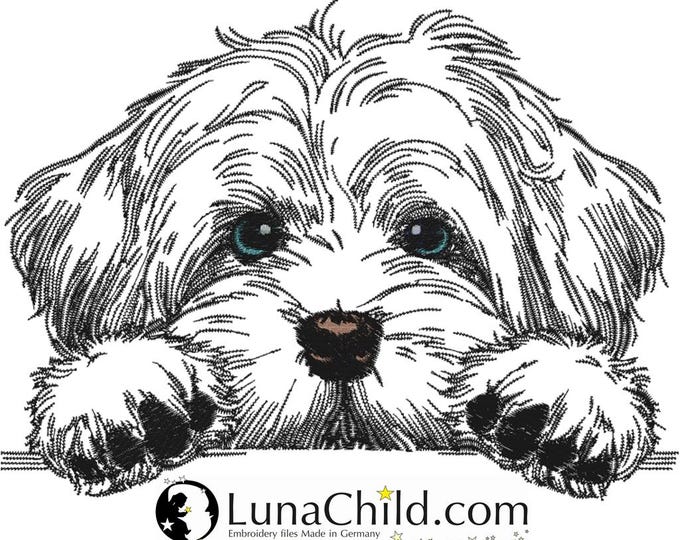 Embroidery file Havanese "Summer" - Dog - for light fabrics - LunaChild
