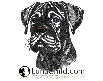 NEU Stickdatei Carne Corso Welpe "Gill" Hund realistisch kommerzielle Nutzung LunaChild