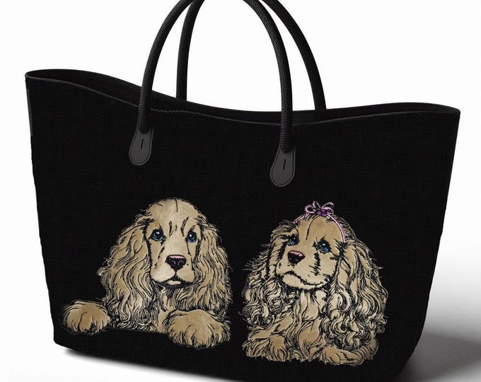 Set - Stickdatei - Applikation Cocker Spaniel "Gloria" und "Johann" - für helle & dunkle Stoffe - LunaChild - Hund