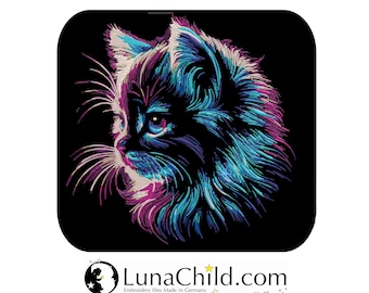 Embroidery file - COMPLEX - Cat "Ginger" - for dark fabrics - LunaChild