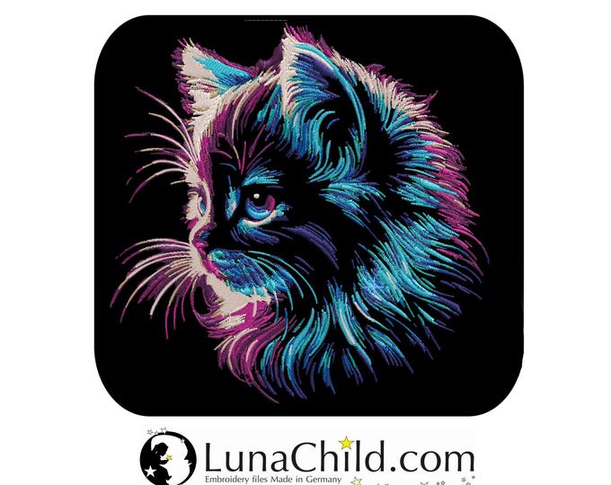 Embroidery file - COMPLEX - Cat "Ginger" - for dark fabrics - LunaChild