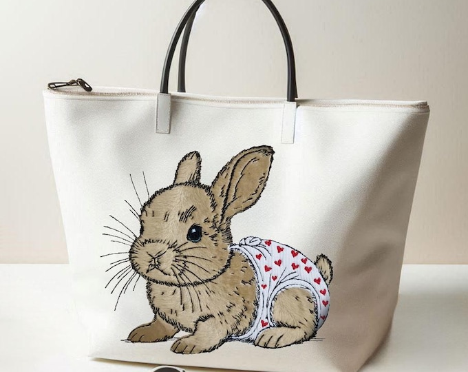 Stickdatei - Applikation Hase "Hoppel" -  LunaChild Apli