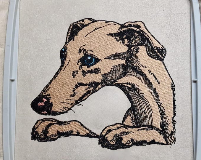 Stickdatei - Vollstick - Windhund "Hank" - Für helle & dunkle Stoffe - 8 Größen - Hund - LunaChild