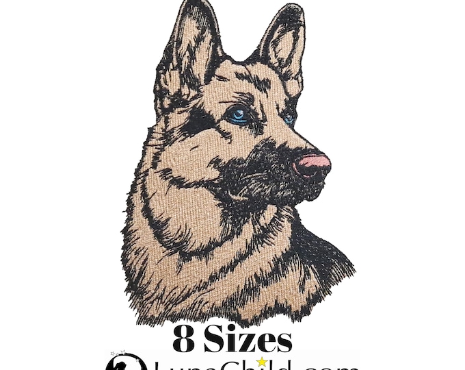 Stickdatei - Vollstick - belgischer Schäferhund  "Yasu" - Für helle & dunkle Stoffe - 8 Größen - Hund - LunaChild