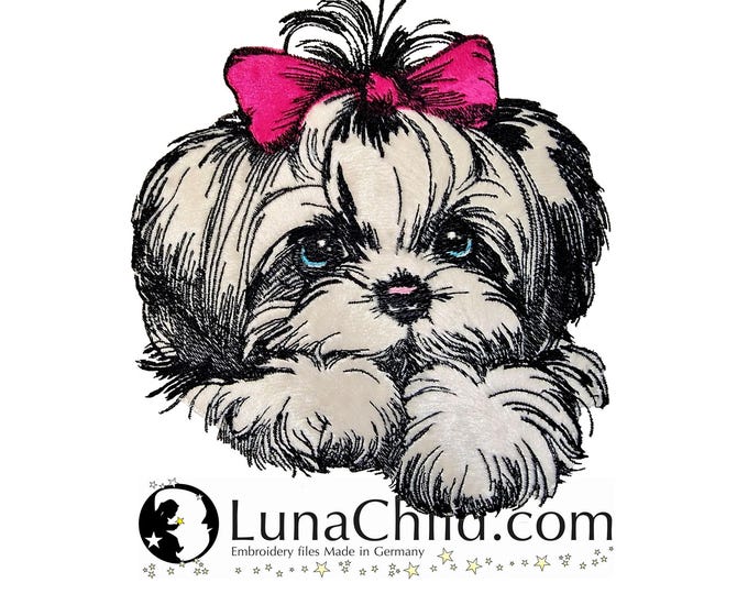 Embroidery file - Applique - Shih Tzu "Laila" - For light & dark fabrics - Dog - LunaChild
