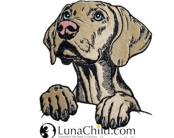 Stickdatei Applikation Weimaraner „Emma“ – Dog Embroidery Design – 10 Größen – LunaChild