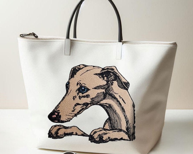 Stickdatei - Vollstick - Windhund "Hank" - Für helle & dunkle Stoffe - 8 Größen - Hund - LunaChild