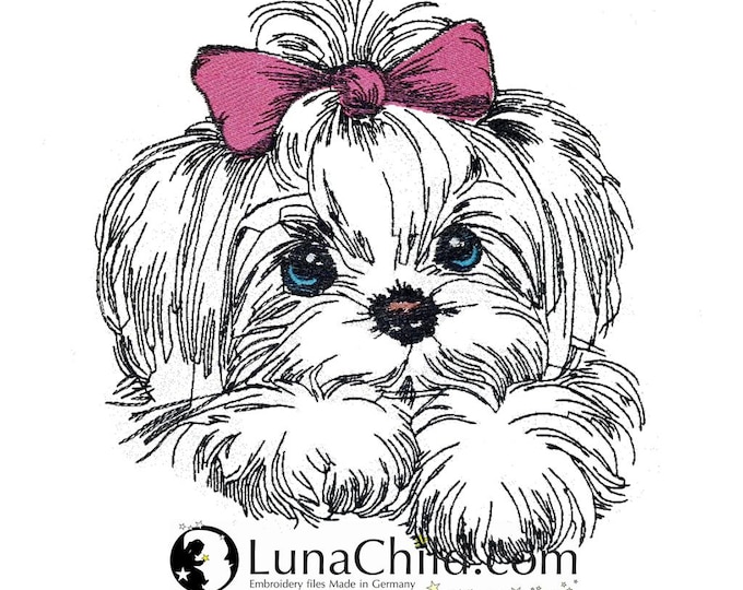 FEWER STITCHES - Embroidery file Shi Tzu "Laila" - LIGHT - for light fabrics - Dog - LunaChild