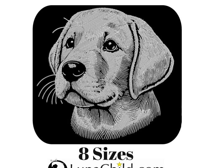 Stickdatei Labrador Welpe "Willow" - für dunkle Stoffe - in 8 Größen - Hund - LunaChild