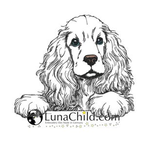 Stickdatei - Cocker Spaniel  "Johann" - für helle Stoffe - Hund - LunaChild
