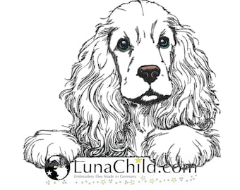 Stickdatei - Cocker Spaniel  "Johann" - für helle Stoffe - Hund - LunaChild