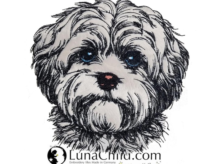 Stickdatei - Applikation - Bolonka "Sibille" - für helle & dunkle Stoffe - LunaChild - Hund