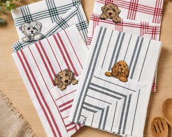 Stickdatei Set Cocker Spaniel, Malteser, Cockapoo, Dackel - Geschirrtuch - Handtuch - für helle Stoffe - 3 Größen – Geschirrtuch - LunaChild
