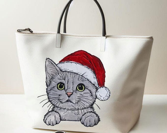 Stickdatei - Katze - Applikation - "Sweetie" mit Zipfelmütze - Für helle & dunkle Stoffe - in 8 Größen - LunaChild