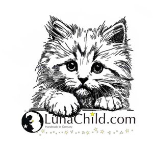 Embroidery file cat kitten &quot;Nicky&quot; realistic commercial use LunaChild