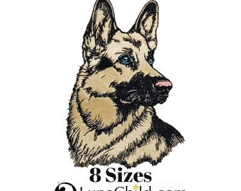 Stickdatei - Applikation belgischer Schäferhund "Yasu" - in 8 Größen - für helle & dunkle Stoffe - LunaChild - Hund - Apli