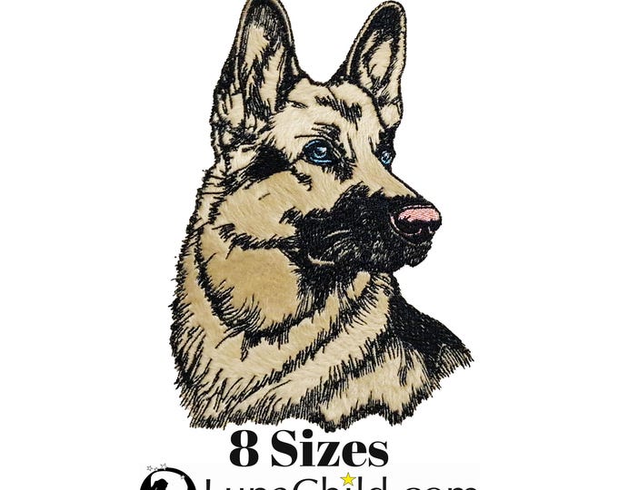 Stickdatei - Applikation belgischer Schäferhund "Yasu" - in 8 Größen - für helle & dunkle Stoffe - LunaChild - Hund - Apli