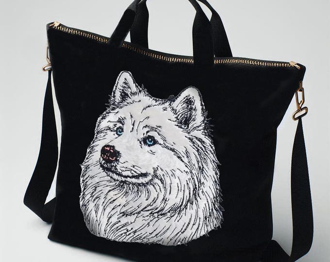 Stickdatei - Applikation Samojede Samojeden Hund - "Winston" - für helle & dunkle Stoffe - 8 Größen - LunaChild